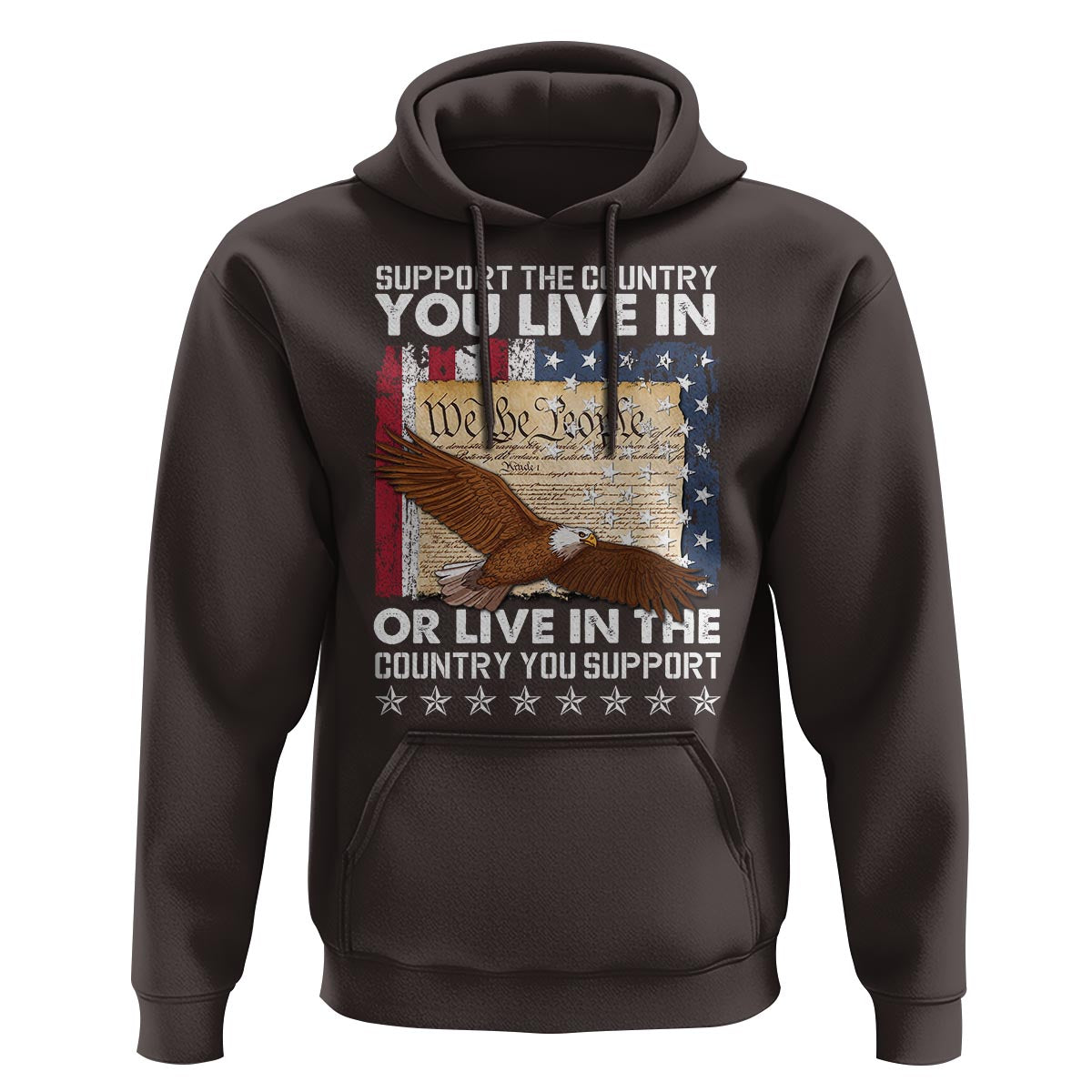 American Patriotic Hoodie Support The Country You Live In The Country You Support - Wonder Print Shop