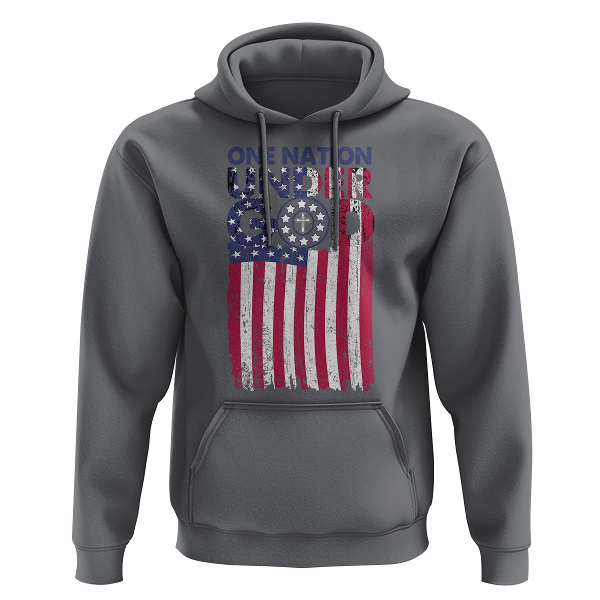 American Patriotic Hoodie One Nation Under God Christ Christian - Wonder Print Shop