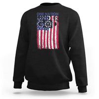 American Patriotic Sweatshirt One Nation Under God Christ Christian - Wonder Print Shop