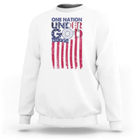 American Patriotic Sweatshirt One Nation Under God Christ Christian - Wonder Print Shop