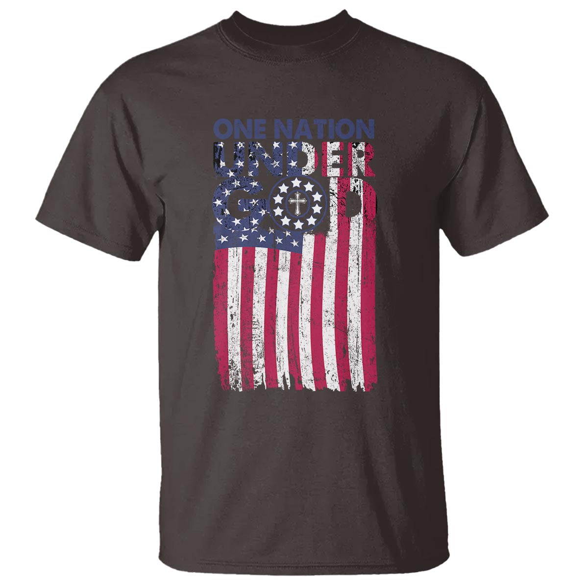 American Patriotic T Shirt One Nation Under God Christ Christian - Wonder Print Shop