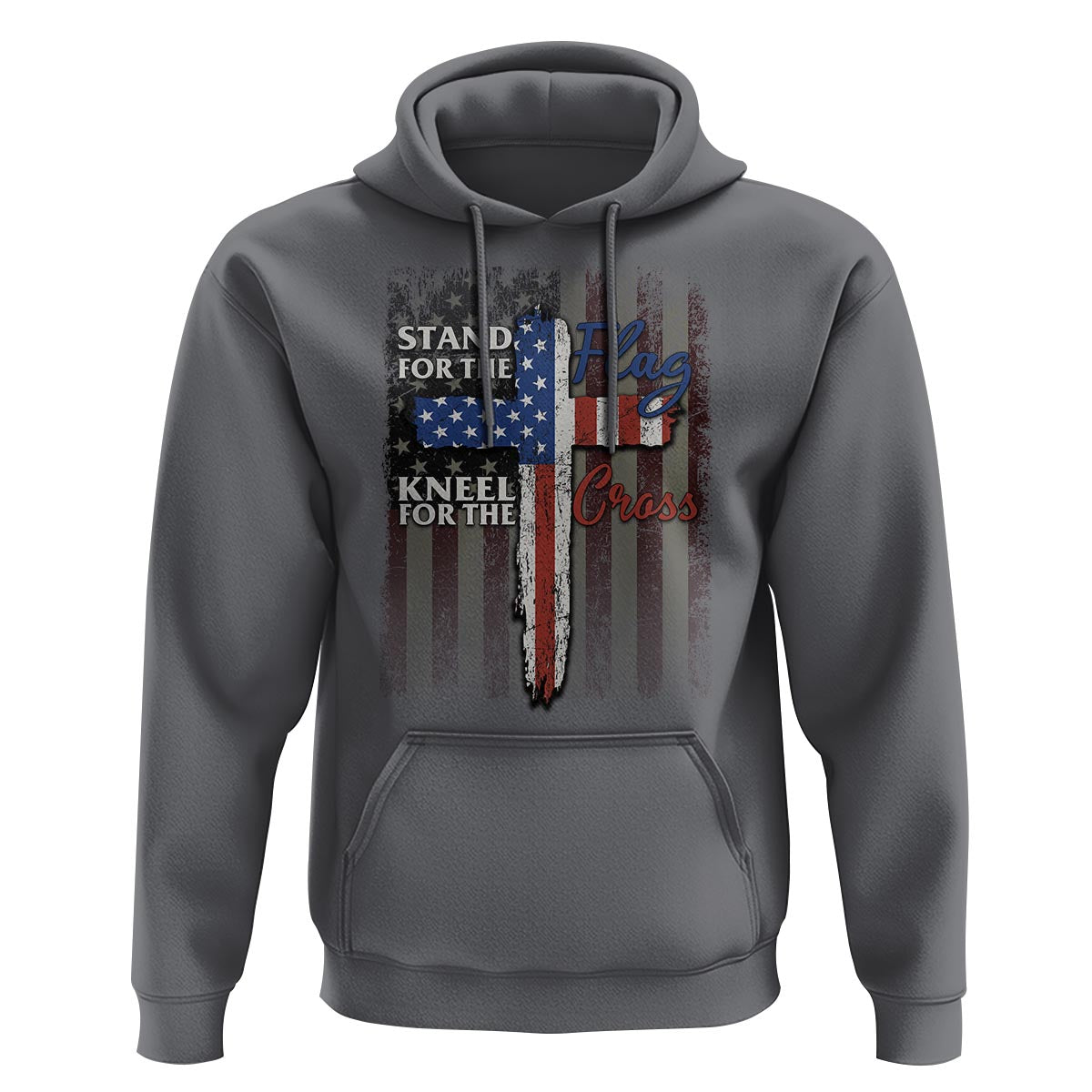 Christian American Patriotic Hoodie Stand For The Flag Kneel For The Cross - Wonder Print Shop
