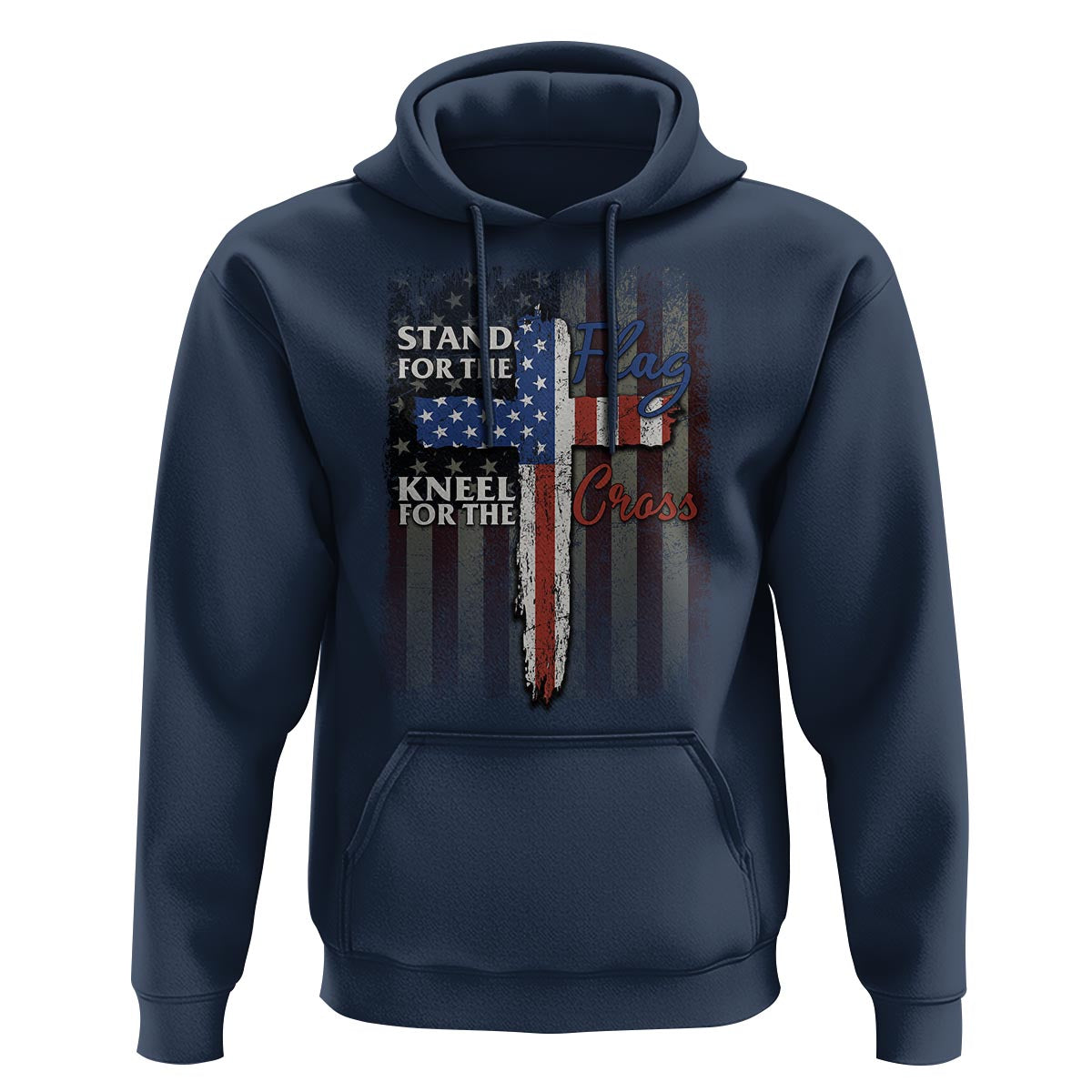 Christian American Patriotic Hoodie Stand For The Flag Kneel For The Cross - Wonder Print Shop