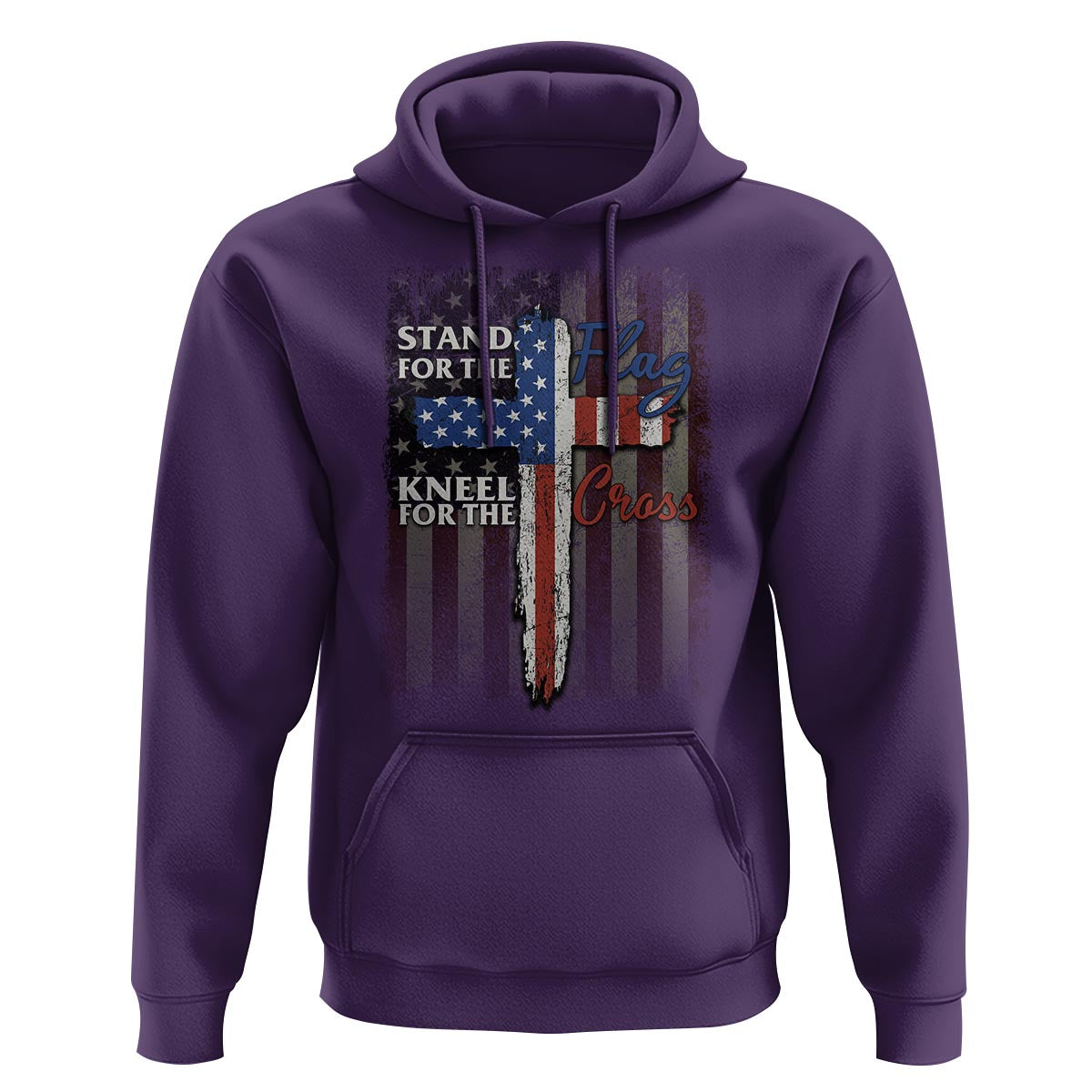 Christian American Patriotic Hoodie Stand For The Flag Kneel For The Cross - Wonder Print Shop