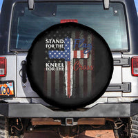 Christian American Patriotic Spare Tire Cover Stand For The Flag Kneel For The Cross