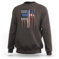 Christian American Patriotic Sweatshirt Stand For The Flag Kneel For The Cross - Wonder Print Shop