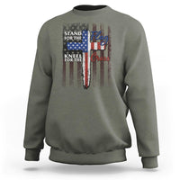 Christian American Patriotic Sweatshirt Stand For The Flag Kneel For The Cross - Wonder Print Shop