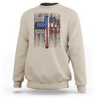 Christian American Patriotic Sweatshirt Stand For The Flag Kneel For The Cross - Wonder Print Shop