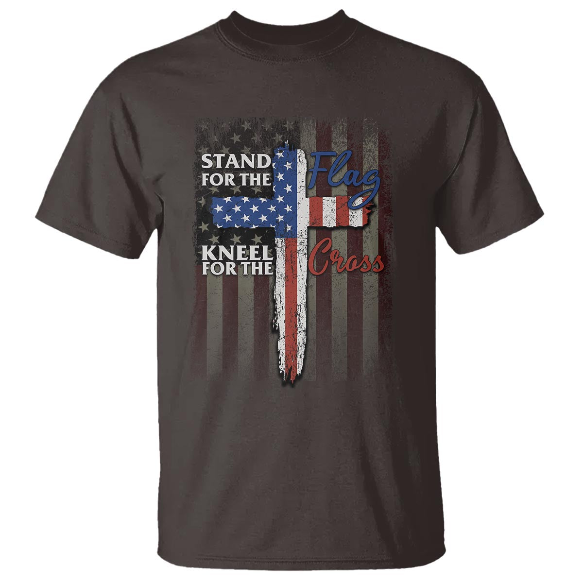 Christian American Patriotic T Shirt Stand For The Flag Kneel For The Cross - Wonder Print Shop
