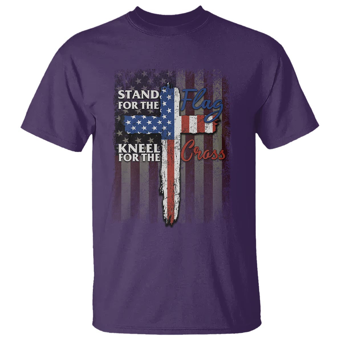 Christian American Patriotic T Shirt Stand For The Flag Kneel For The Cross - Wonder Print Shop