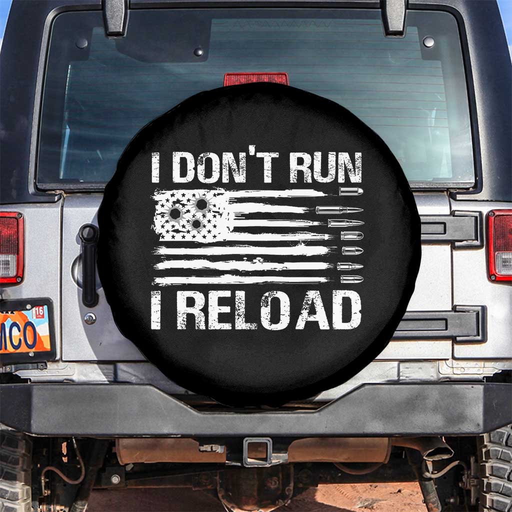 American Patriotic Spare Tire Cover I Don't Run I Reload Military Gun Flag