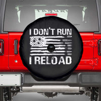 American Patriotic Spare Tire Cover I Don't Run I Reload Military Gun Flag