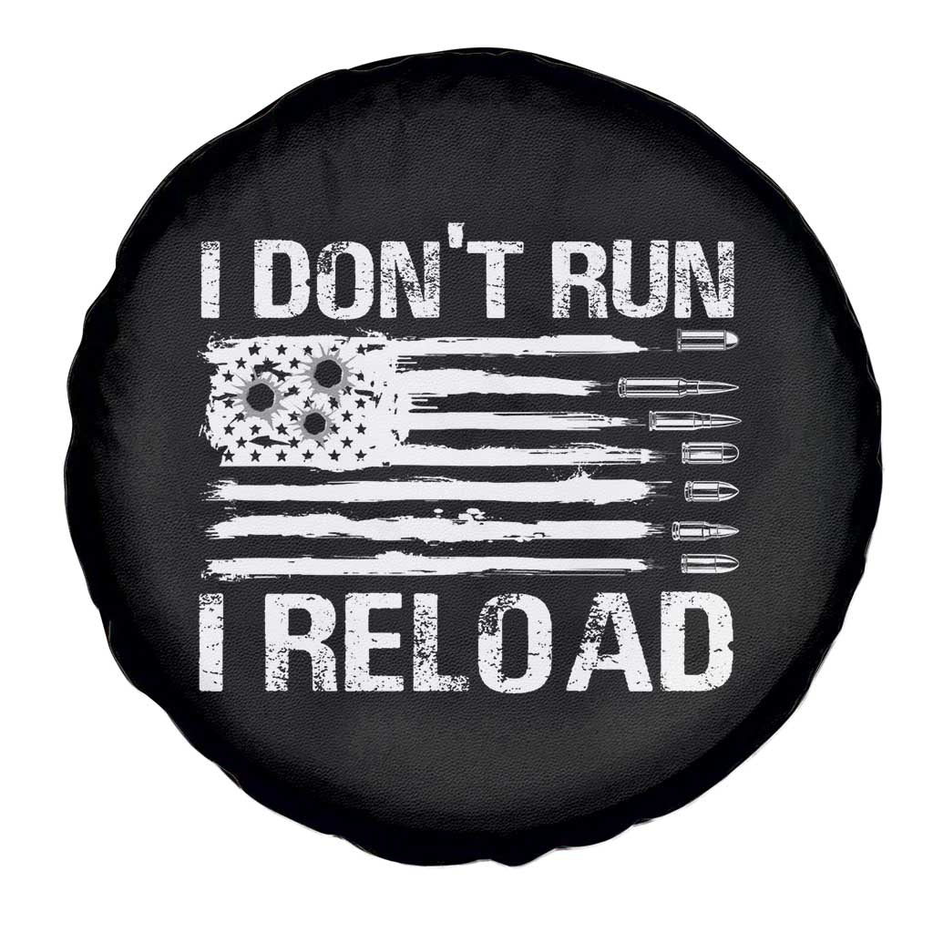 American Patriotic Spare Tire Cover I Don't Run I Reload Military Gun Flag