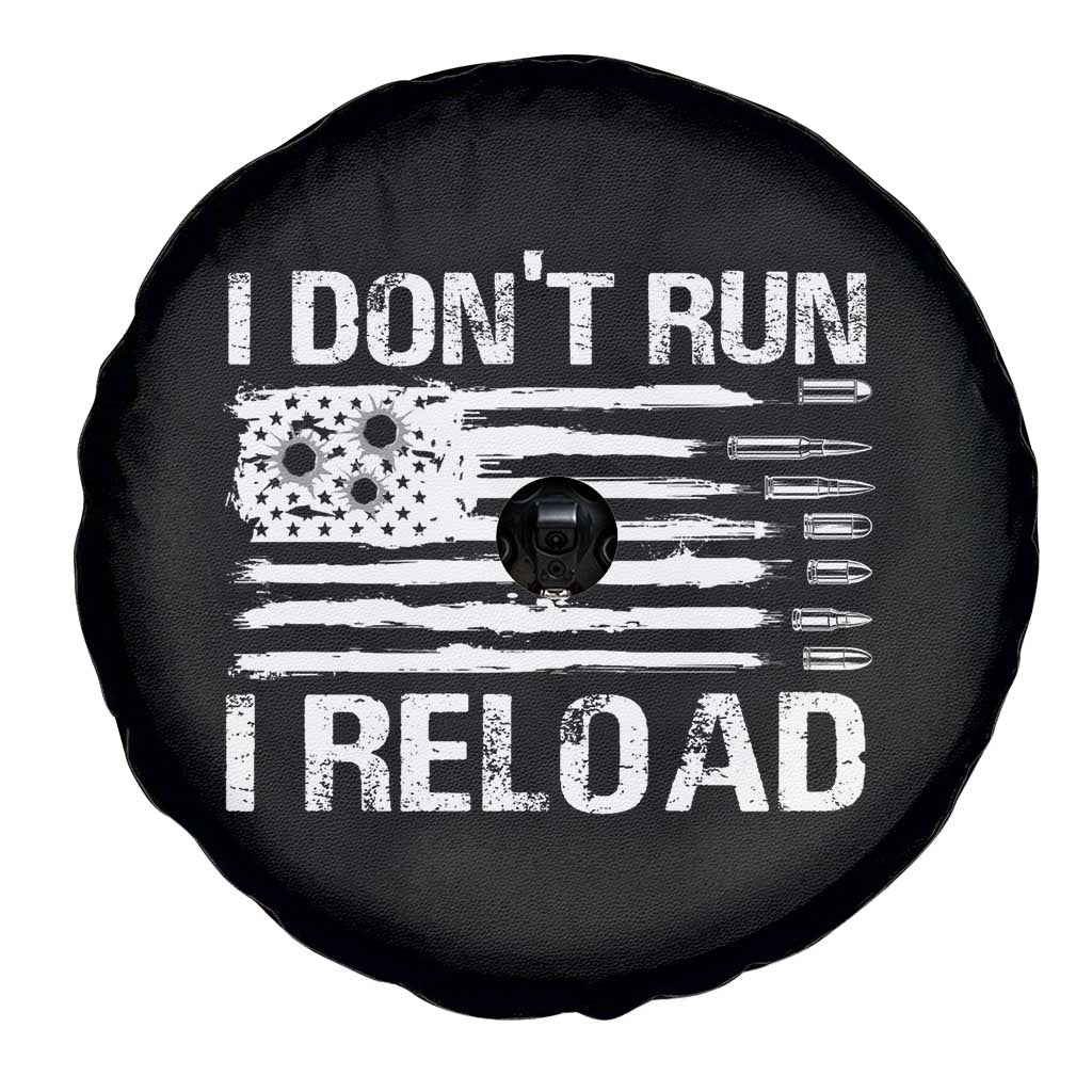 American Patriotic Spare Tire Cover I Don't Run I Reload Military Gun Flag