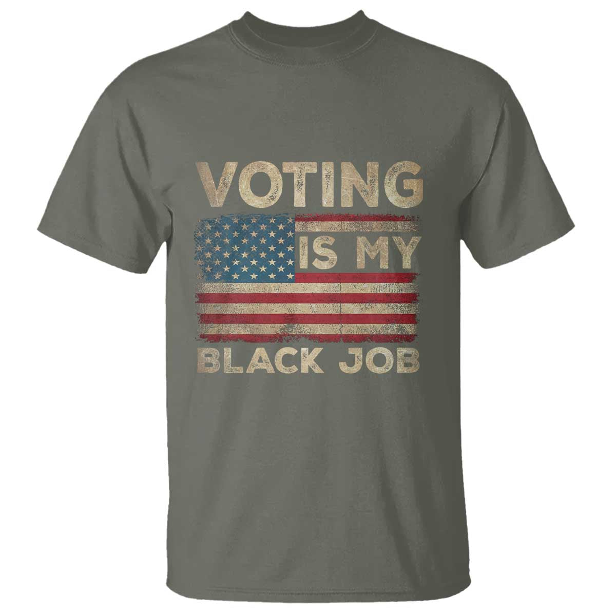 Funny President Election T Shirt Voting Is My Black Job America Flag Retro - Wonder Print Shop