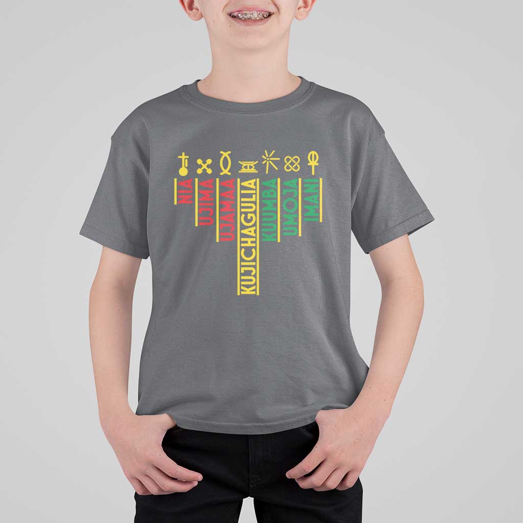 African American 7 Principles Of Kwanzaa T Shirt For Kid - Wonder Print Shop