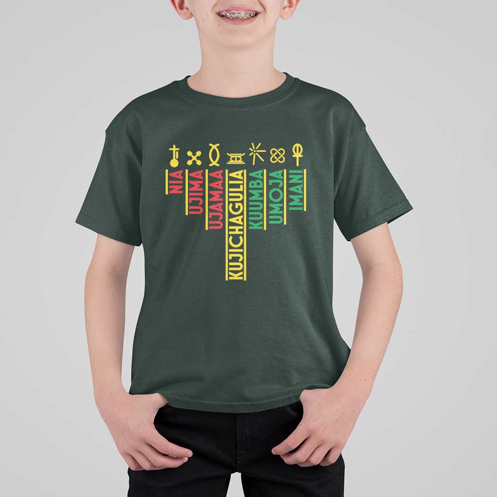 African American 7 Principles Of Kwanzaa T Shirt For Kid - Wonder Print Shop