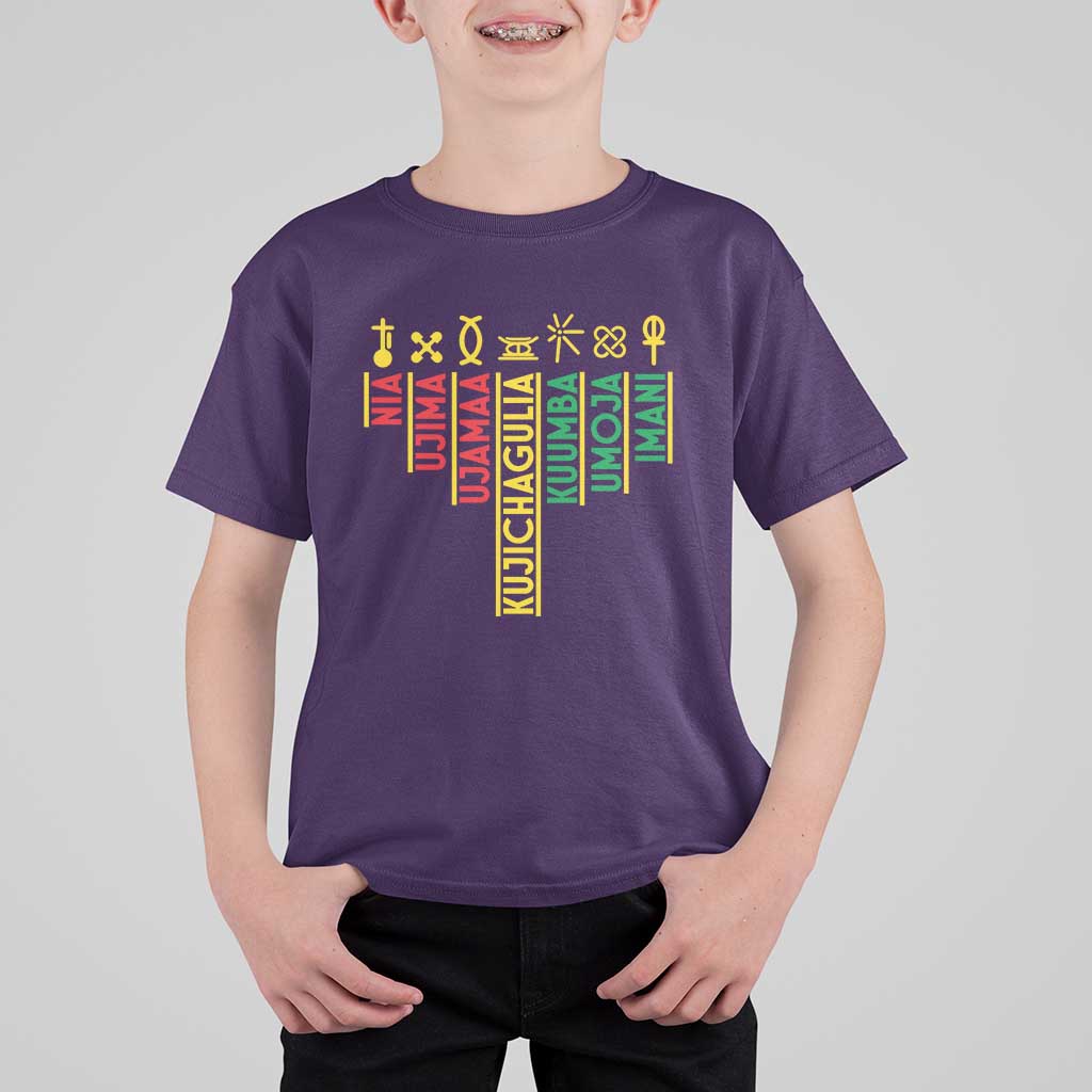 African American 7 Principles Of Kwanzaa T Shirt For Kid - Wonder Print Shop