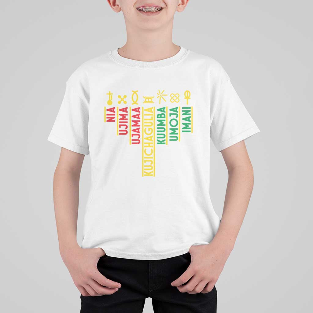African American 7 Principles Of Kwanzaa T Shirt For Kid - Wonder Print Shop