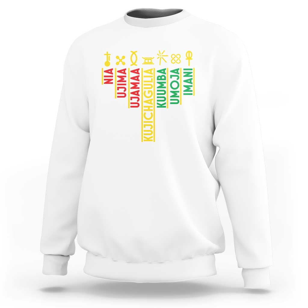 African American 7 Principles Of Kwanzaa Sweatshirt - Wonder Print Shop