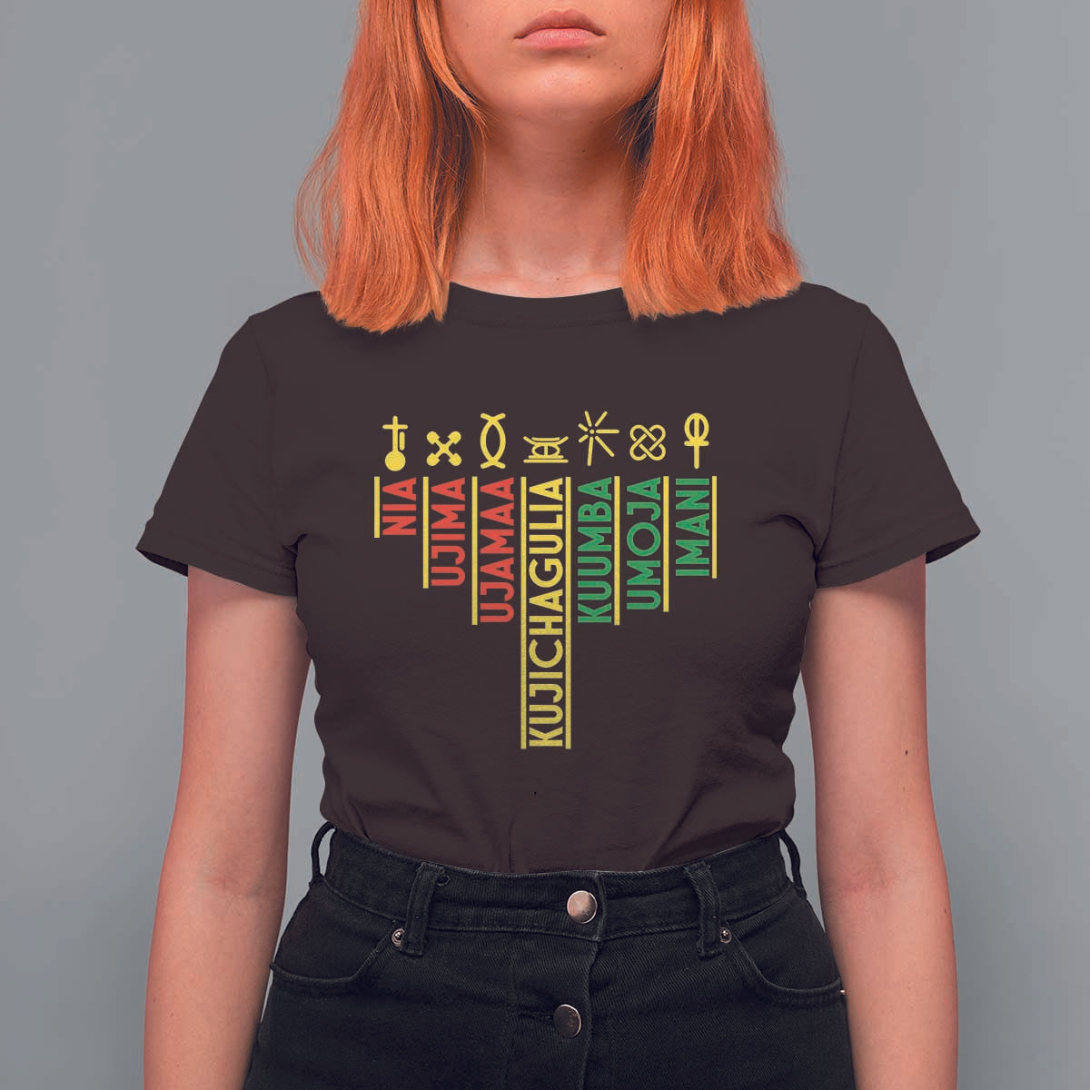 African American 7 Principles Of Kwanzaa T Shirt For Women - Wonder Print Shop