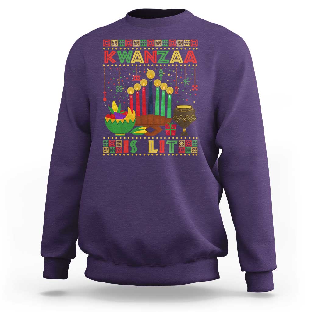 African American Kwanzaa Is Lit Sweatshirt - Wonder Print Shop