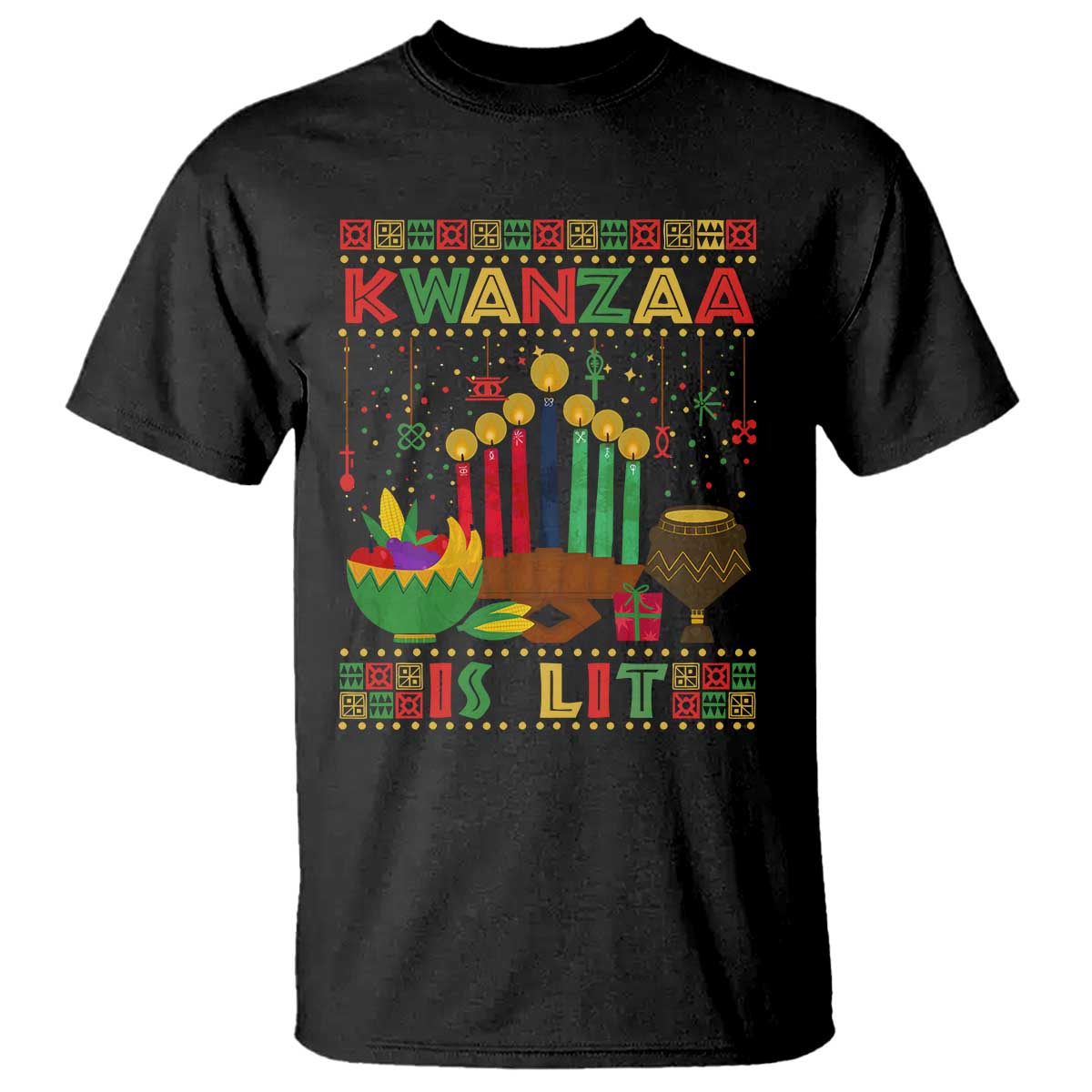 African American Kwanzaa Is Lit T Shirt - Wonder Print Shop
