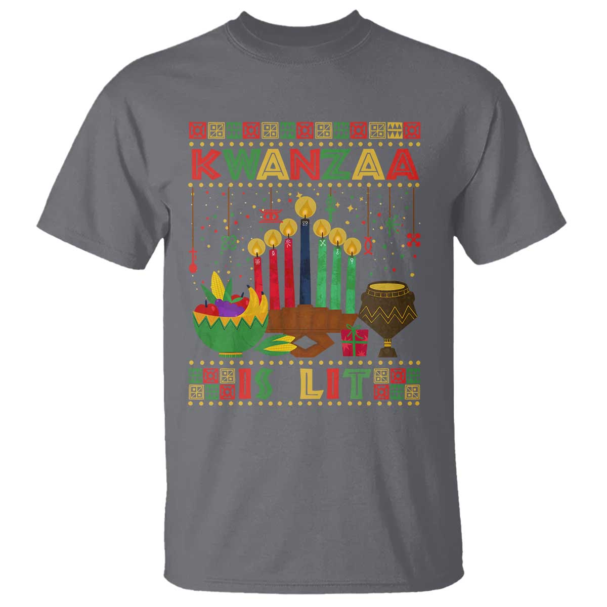 African American Kwanzaa Is Lit T Shirt - Wonder Print Shop