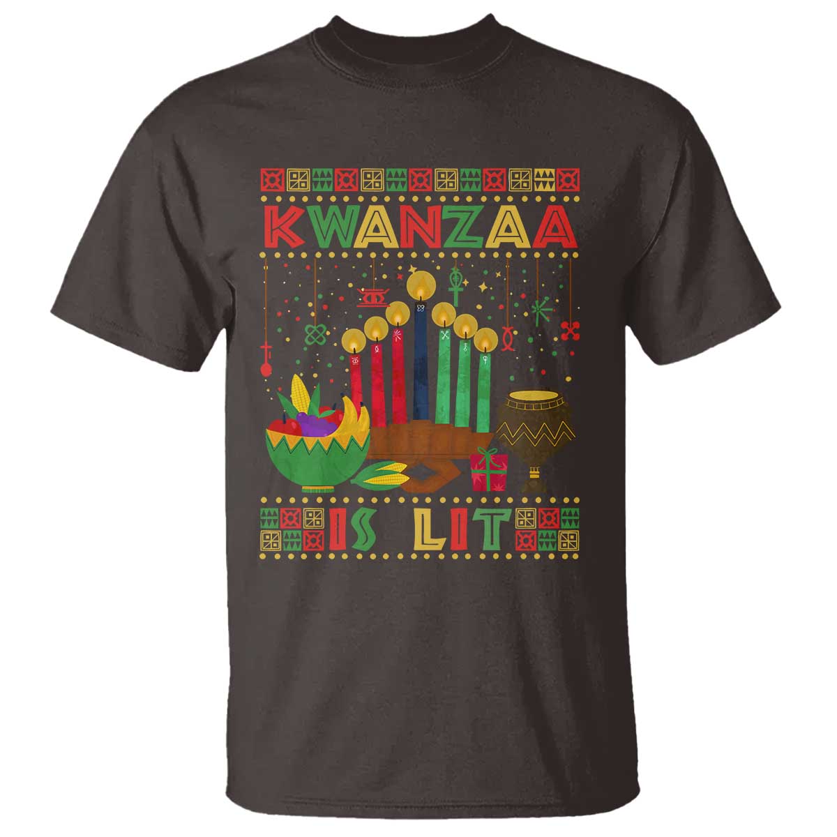 African American Kwanzaa Is Lit T Shirt - Wonder Print Shop