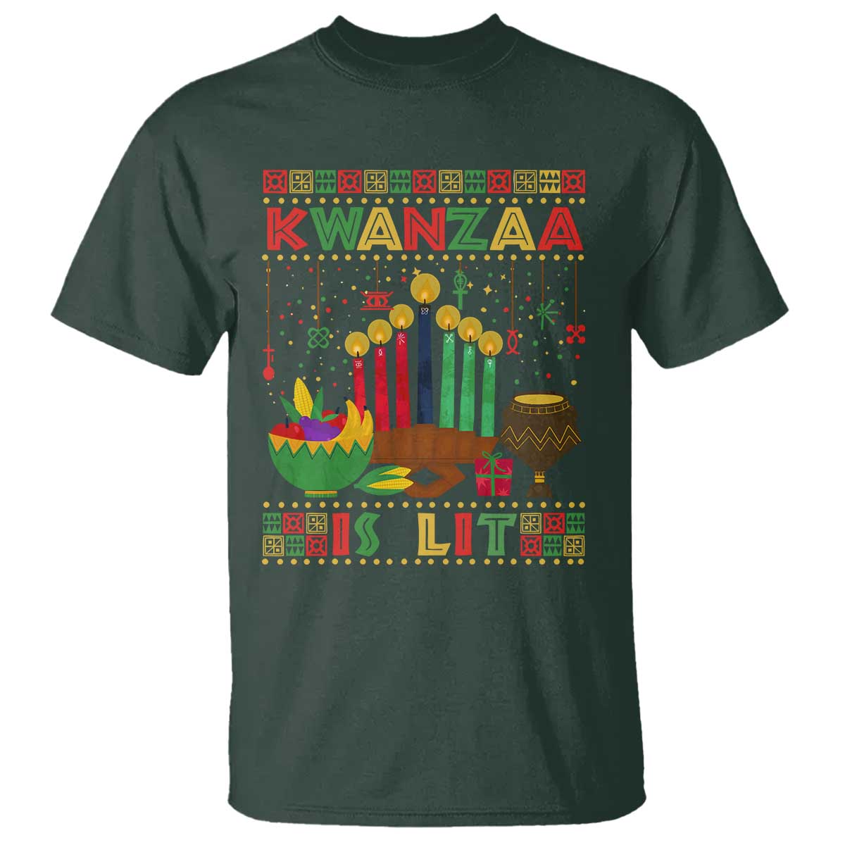 African American Kwanzaa Is Lit T Shirt - Wonder Print Shop