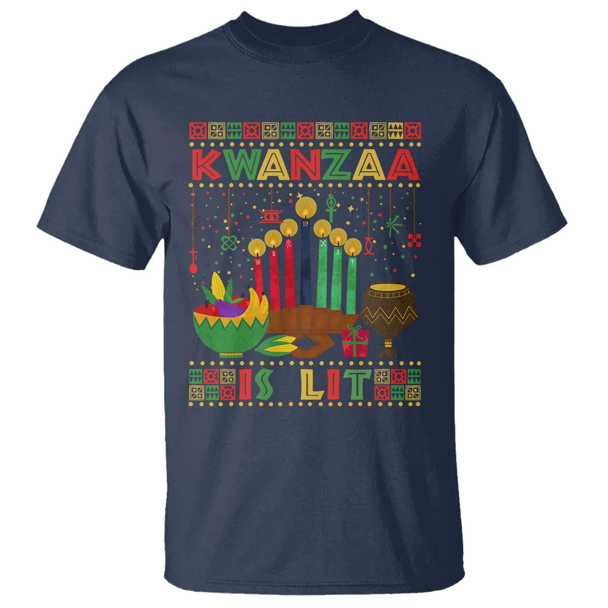 African American Kwanzaa Is Lit T Shirt - Wonder Print Shop
