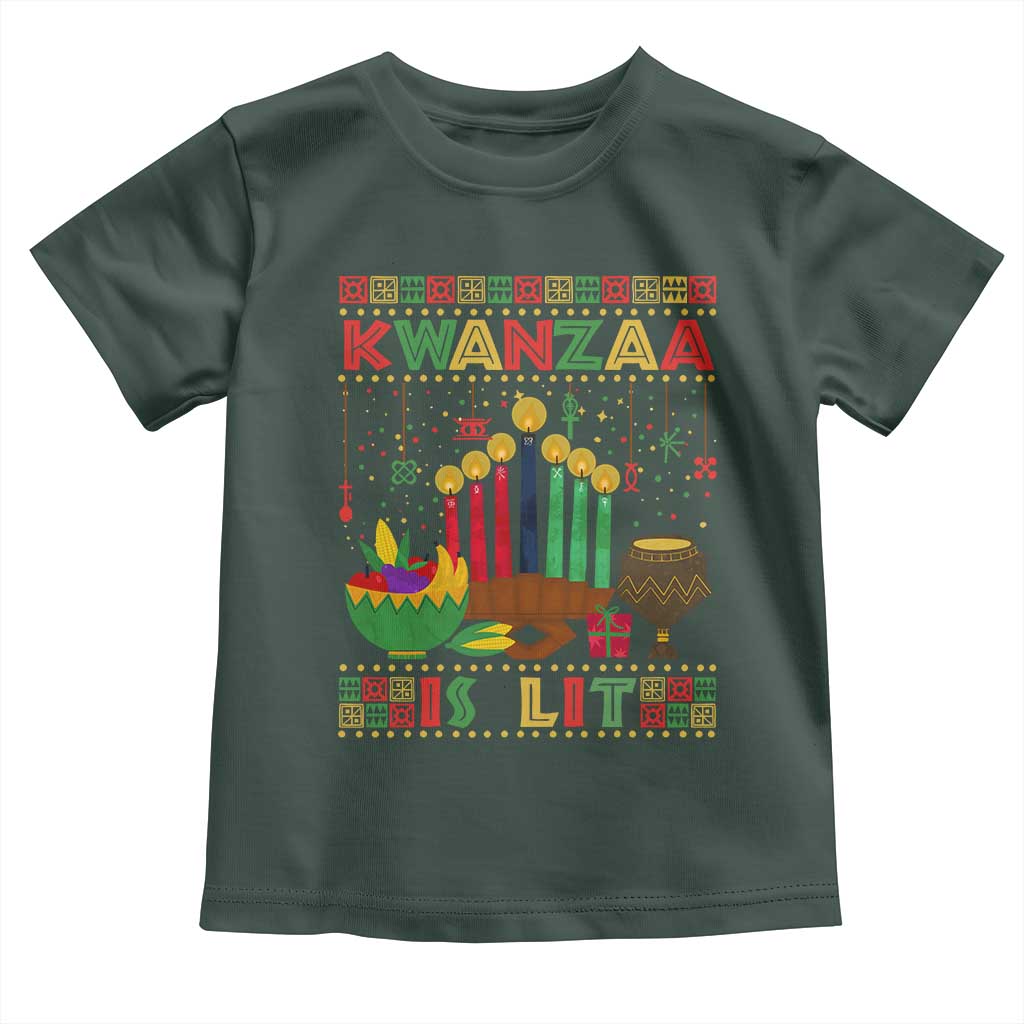 African American Kwanzaa Is Lit Toddler T Shirt