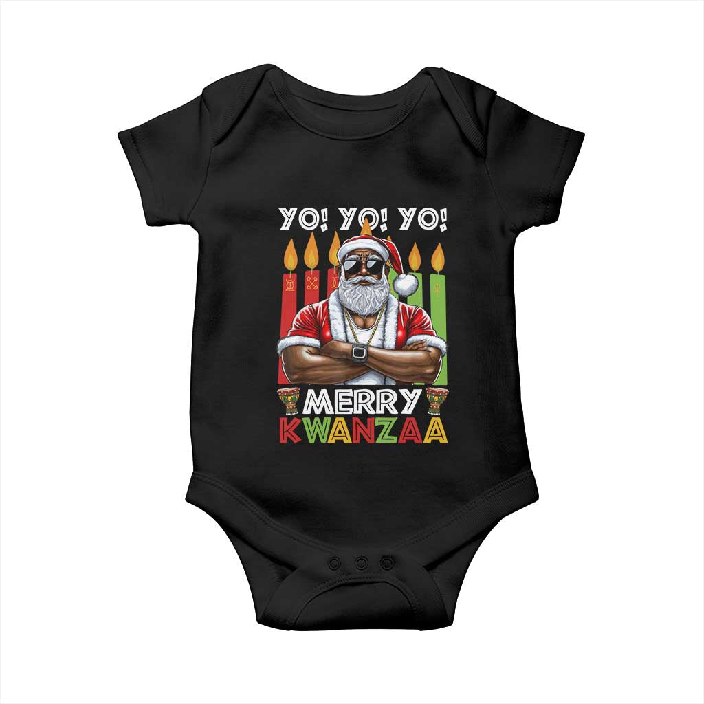 Merry Kwanzaa Baby Onesie African American Santa Black Christmas