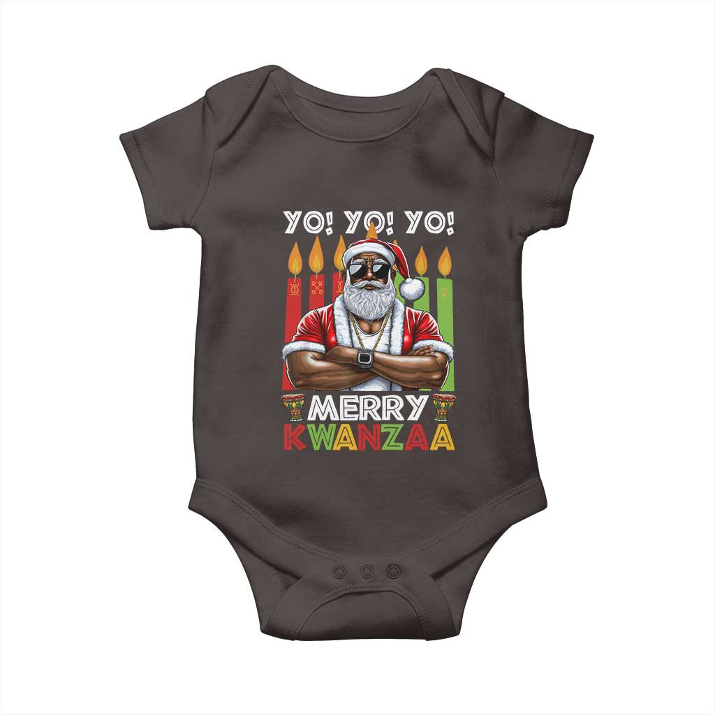 Merry Kwanzaa Baby Onesie African American Santa Black Christmas