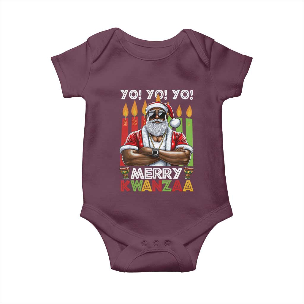 Merry Kwanzaa Baby Onesie African American Santa Black Christmas