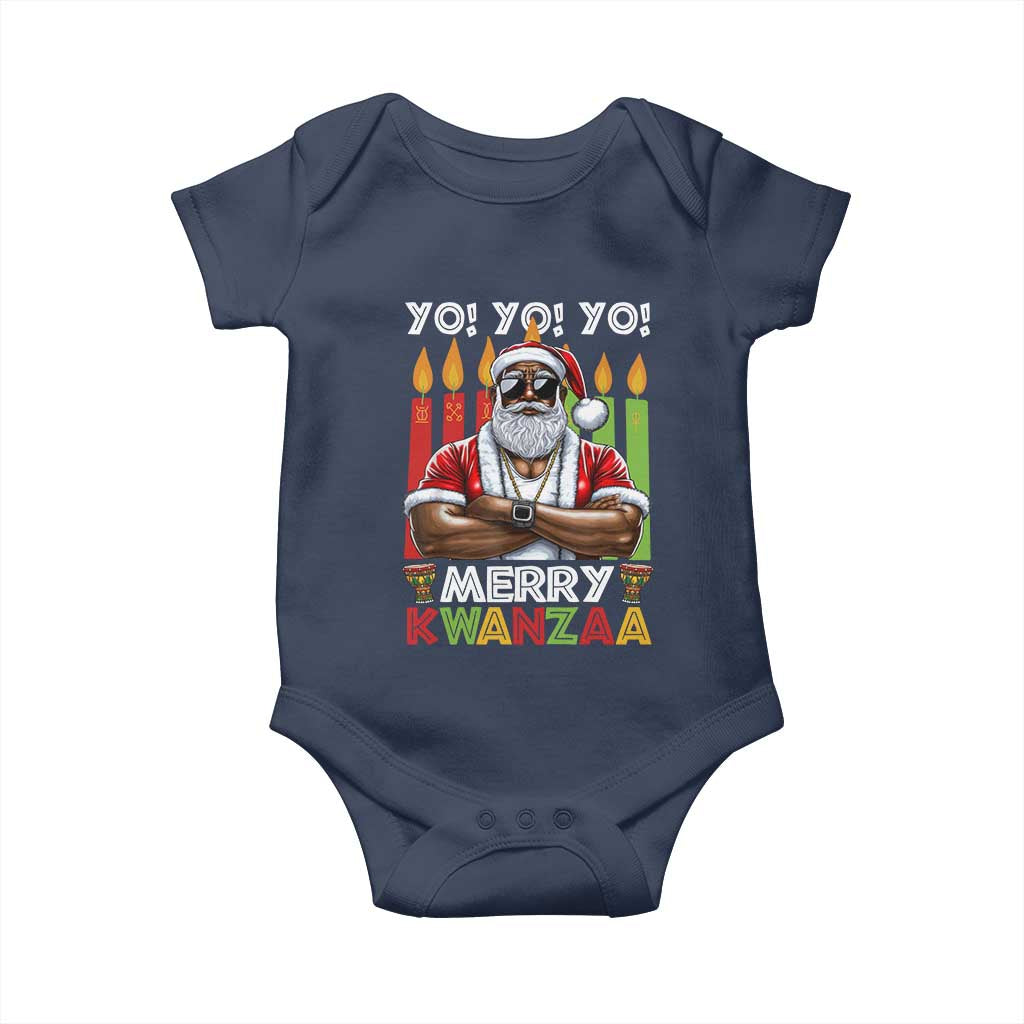 Merry Kwanzaa Baby Onesie African American Santa Black Christmas