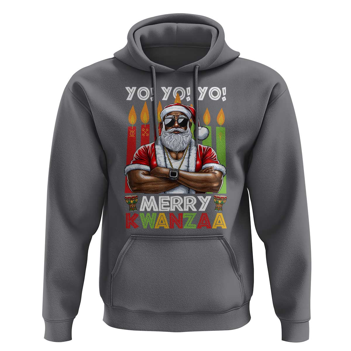 Merry Kwanzaa Hoodie African American Santa Black Christmas