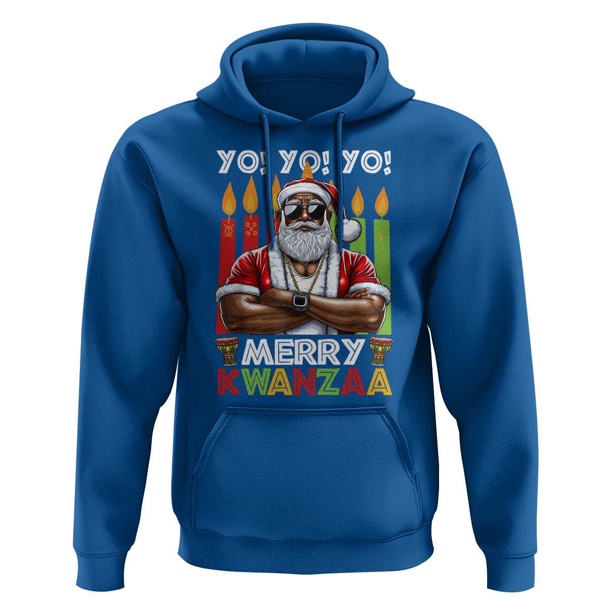 Merry Kwanzaa Hoodie African American Santa Black Christmas