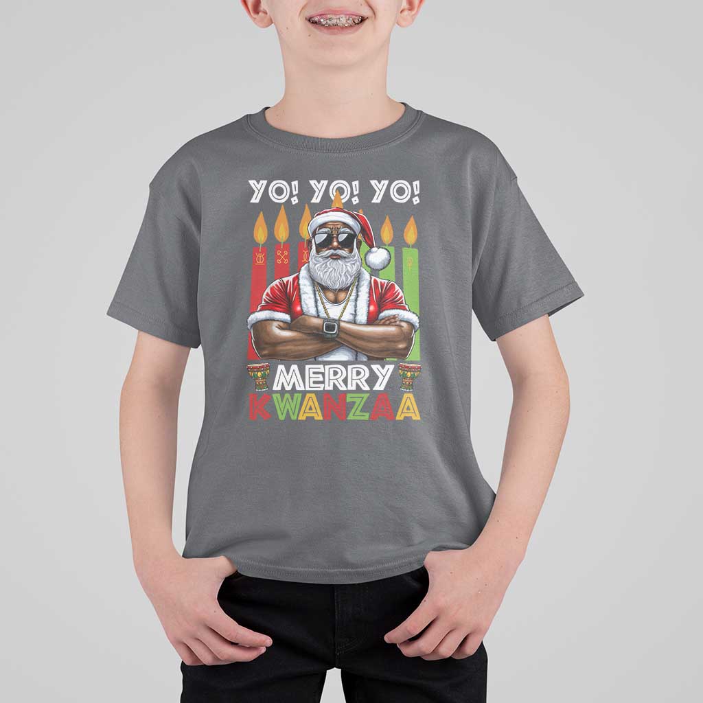 Merry Kwanzaa T Shirt For Kid African American Santa Black Christmas - Wonder Print Shop