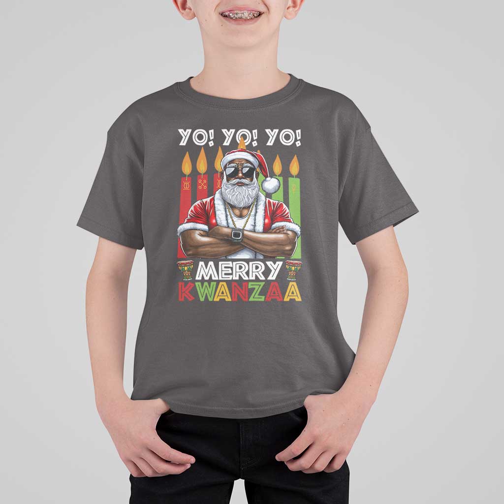Merry Kwanzaa T Shirt For Kid African American Santa Black Christmas - Wonder Print Shop