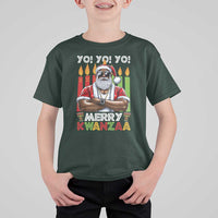 Merry Kwanzaa T Shirt For Kid African American Santa Black Christmas - Wonder Print Shop