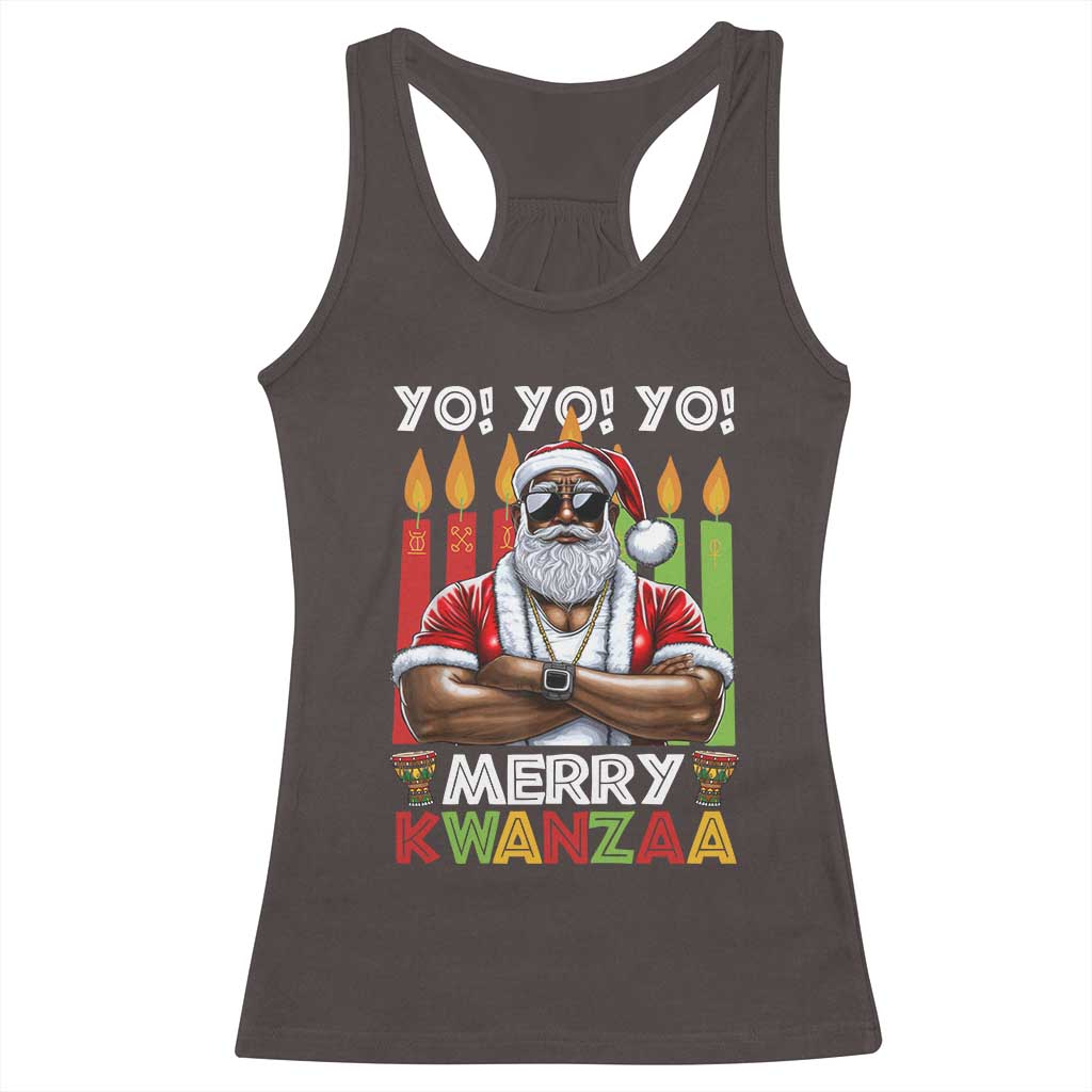 Merry Kwanzaa Racerback Tank Top African American Santa Black Christmas