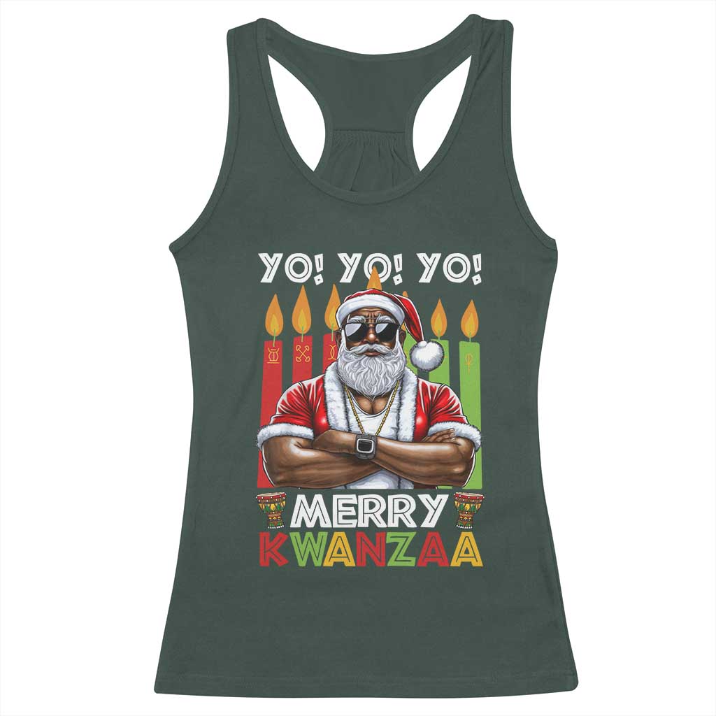 Merry Kwanzaa Racerback Tank Top African American Santa Black Christmas