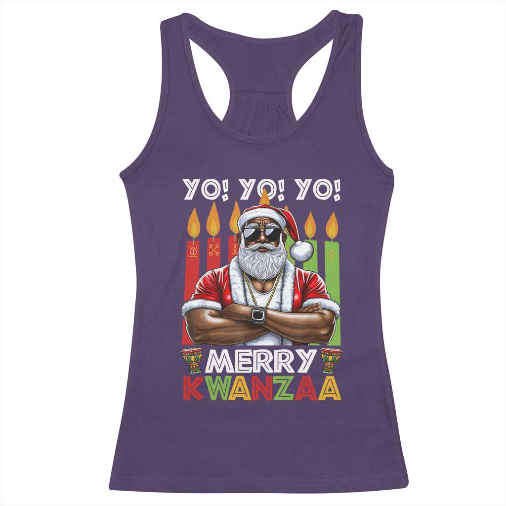 Merry Kwanzaa Racerback Tank Top African American Santa Black Christmas