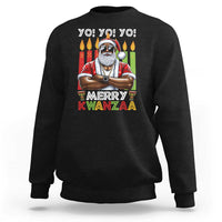 Merry Kwanzaa Sweatshirt African American Santa Black Christmas - Wonder Print Shop