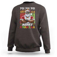 Merry Kwanzaa Sweatshirt African American Santa Black Christmas - Wonder Print Shop