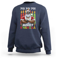 Merry Kwanzaa Sweatshirt African American Santa Black Christmas - Wonder Print Shop