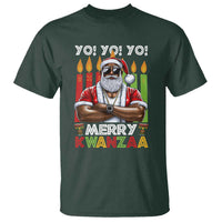 Merry Kwanzaa T Shirt African American Santa Black Christmas - Wonder Print Shop