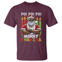Merry Kwanzaa T Shirt African American Santa Black Christmas - Wonder Print Shop