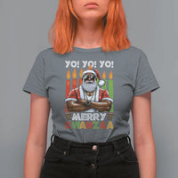 Merry Kwanzaa T Shirt For Women African American Santa Black Christmas - Wonder Print Shop